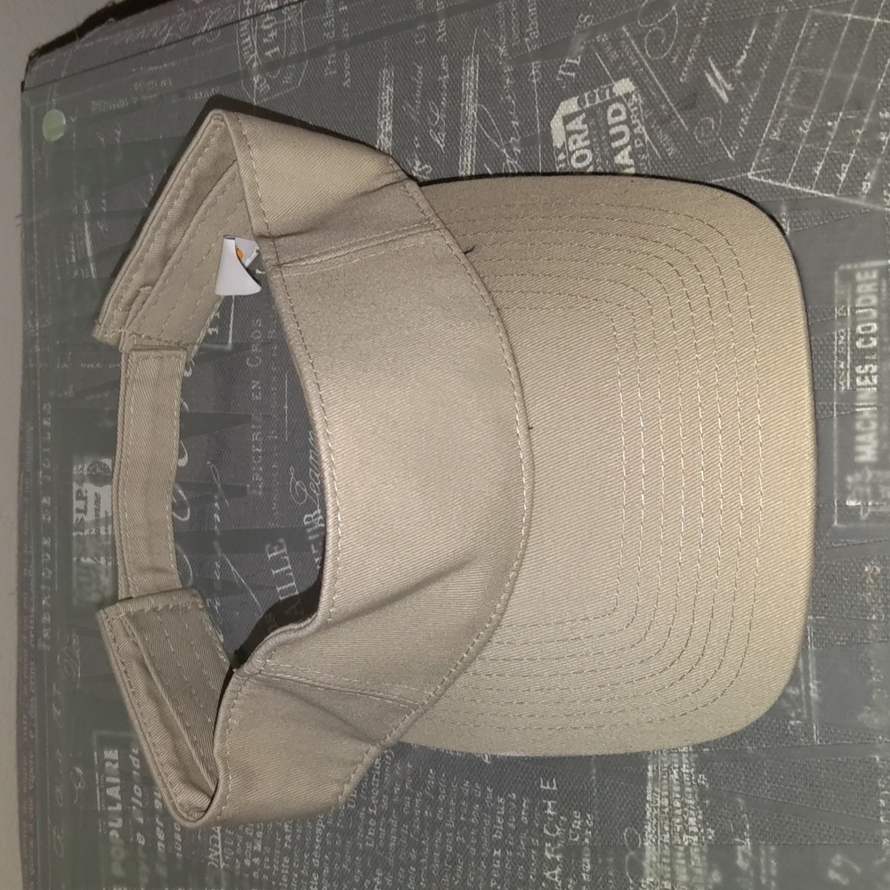 Sun Cap Plain Adjustable Strapback Beige Golf Vis… - image 1